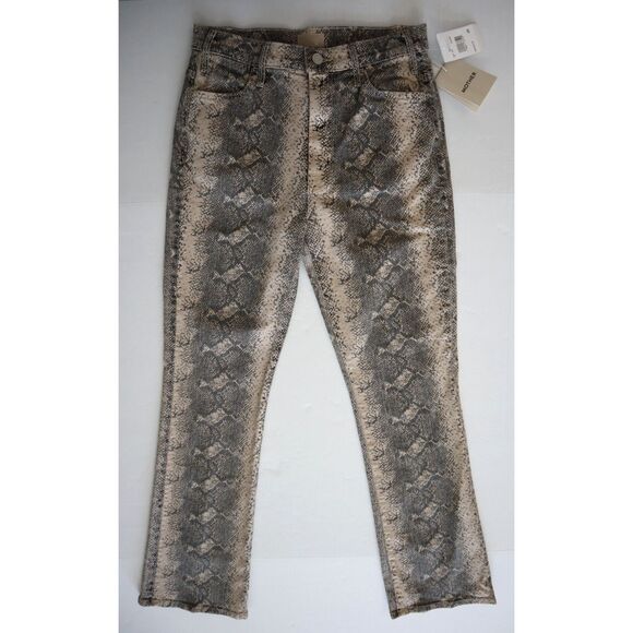 Mother 10897-1608 Womens Sz 29 Boa Babe Snake Print The Hustler Flood Jeans - Picture 1 of 14